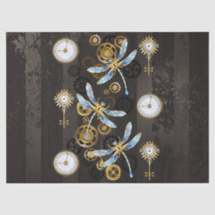 Papier Mousseline Dragonflies de Steampunk sur arrière - plan rayé b