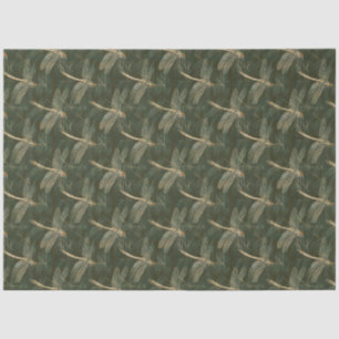 Papier Mousseline Dragonfly Art Green Design Motif Découpage