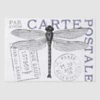 Dragonfly Carte Postale Français Postmark Decoupag