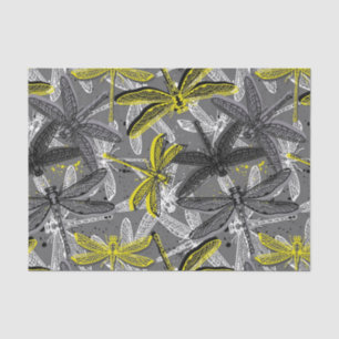 Papier Mousseline dragonfly dessinée à la main stylisée sans couture