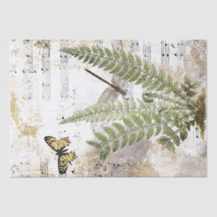 Papier Mousseline Dragonfly Fern Butterfly Music Gold Decoupage Idée