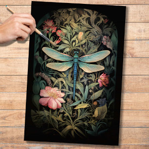 Papier Mousseline Dragonfly in Florals 3 Decoupage Paper