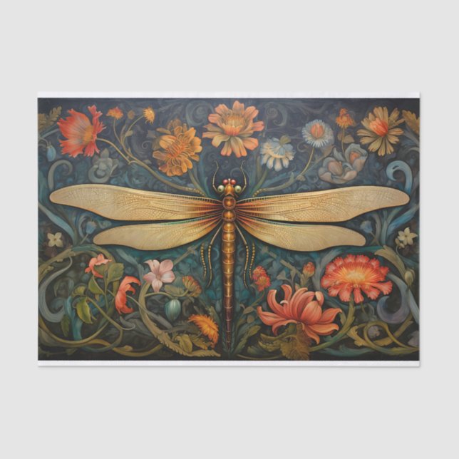 Papier Mousseline Dragonfly in Florals 8 découpage papier (Recto)