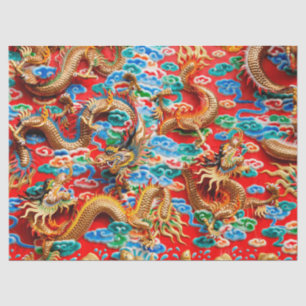 Papier Mousseline dragons papier de tissu du temple