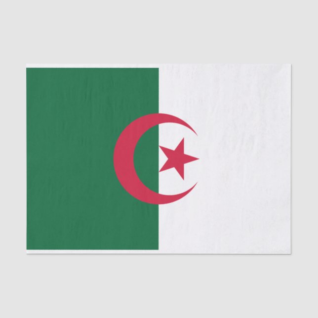 Papier Mousseline Drapeau algérien patriotique (Recto)