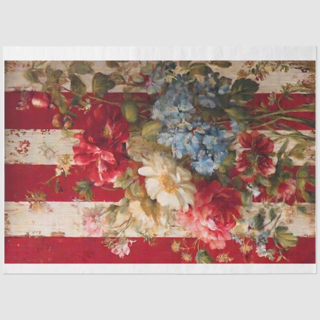 Papier Mousseline Drapeau Américain (Recto)