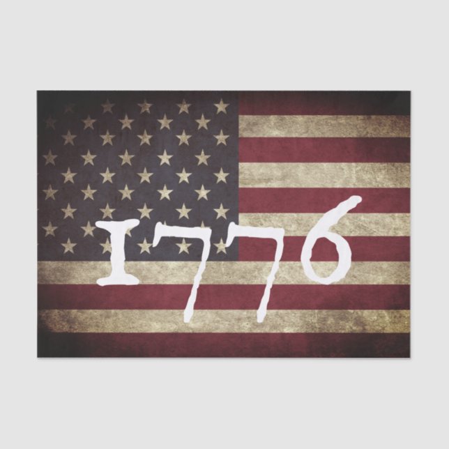 Papier Mousseline Drapeau Américain 1776   (Recto)