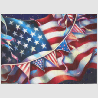 Papier Mousseline Drapeau américain avec Bunting Patriotic