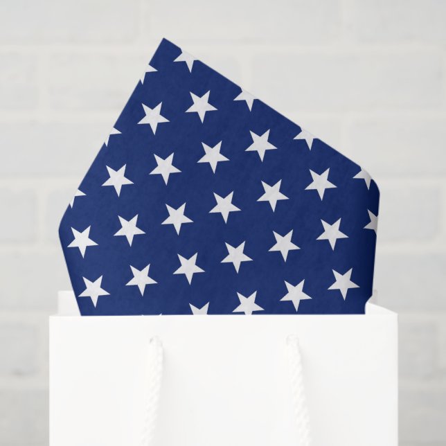 Papier Mousseline Drapeau américain Bleu Blancs Étoiles Patriotique (Sac cadeau)