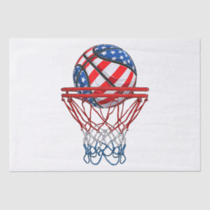 Papier Mousseline Drapeau américain de basket-ball 4 juillet américa