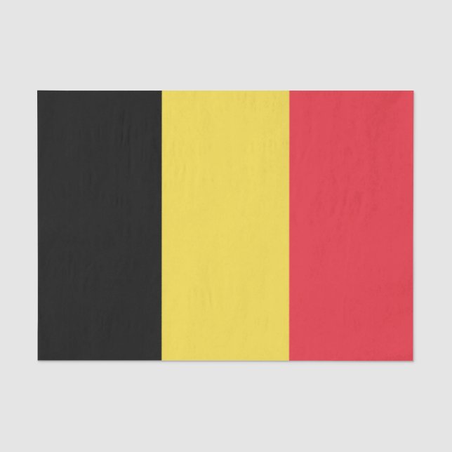 Papier Mousseline Drapeau belge patriotique (Recto)