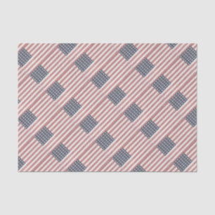 Papier Mousseline Drapeau blanc et bleu Vintage Americana