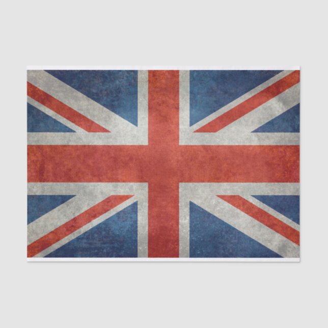 Papier Mousseline Drapeau BRITANNIQUE d'Union Jack dans de rétros (Recto)