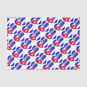 Papier Mousseline Drapeau cardiaque cubain