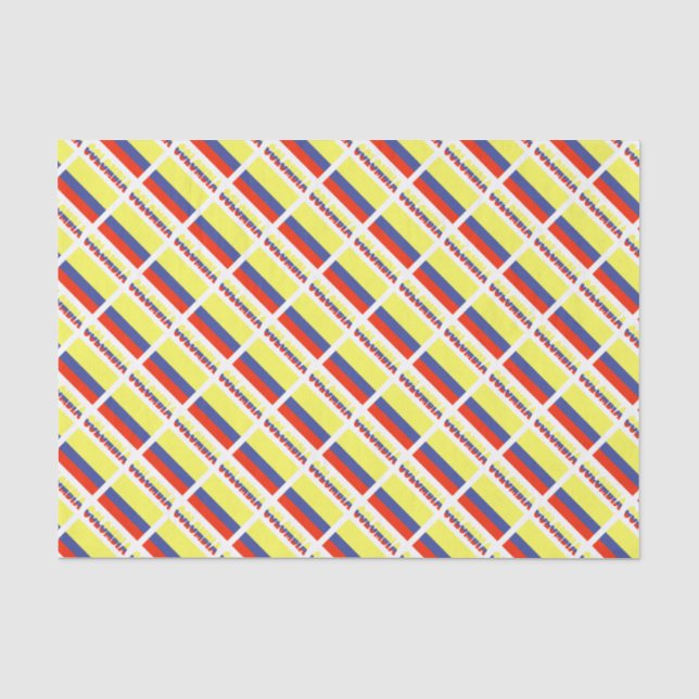 Papier Mousseline Drapeau colombien et COLOMBIE (Recto)