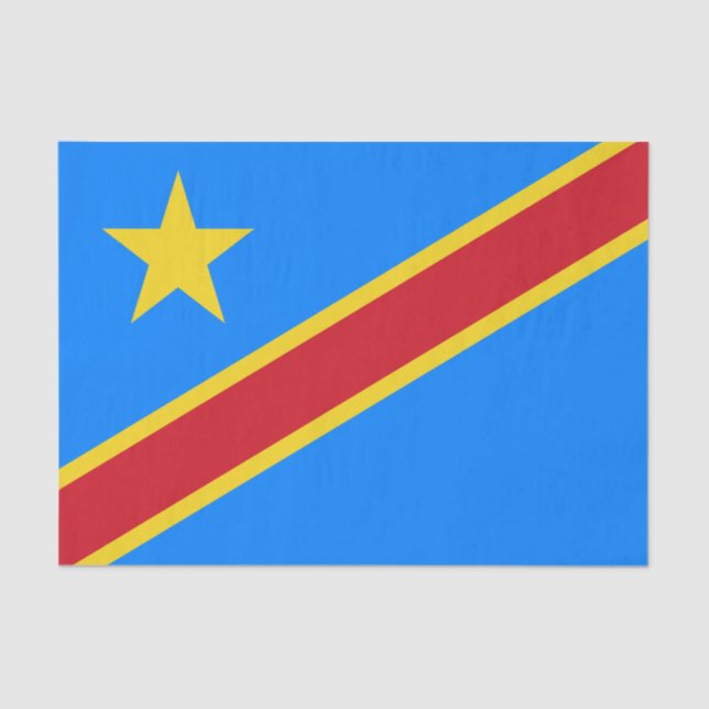 Papier Mousseline Drapeau Congo Kinshasa (Recto)