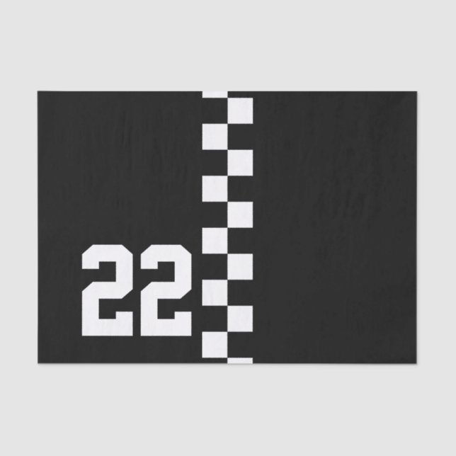 Papier Mousseline Drapeau De Course Personnalisé Noir Et Blanc (Recto)