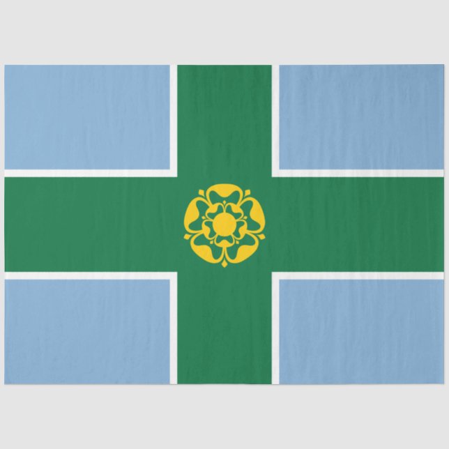 Papier Mousseline Drapeau de Derbyshire (Comté d'Angleterre, Royaume (Recto)