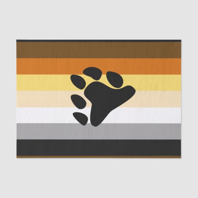 Papier Mousseline Drapeau de fierté de l'ours avec patte (Recto)