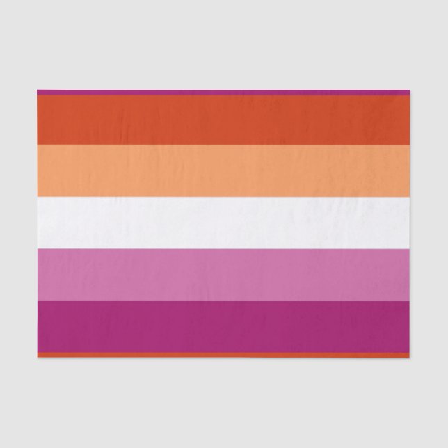 Papier Mousseline Drapeau de fierté lesbienne (5 bandes) (Recto)