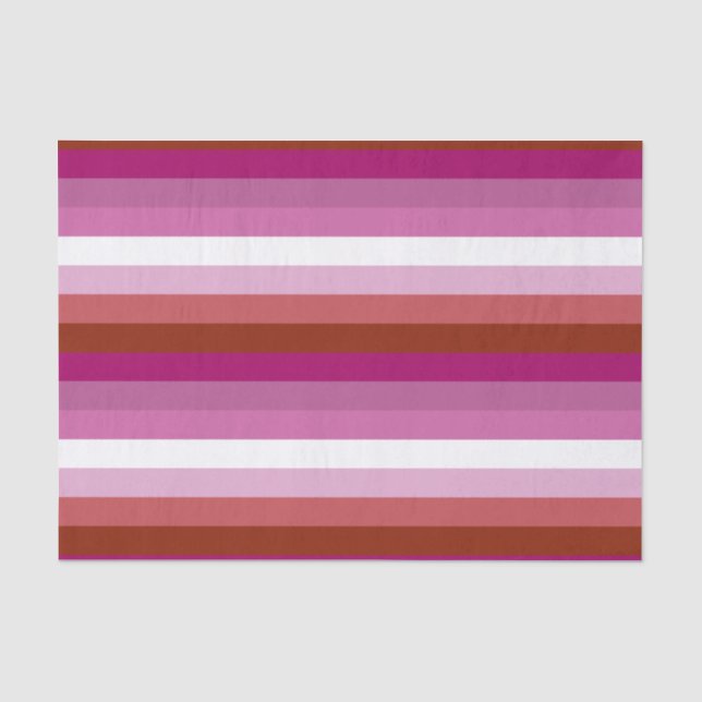 Papier Mousseline Drapeau de fierté lesbienne horizontal (Recto)