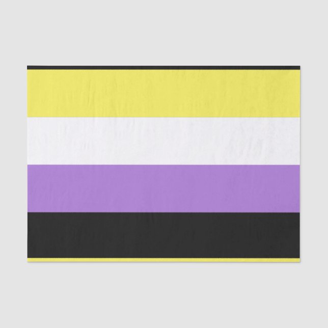Papier Mousseline Drapeau de fierté non binaire (Recto)
