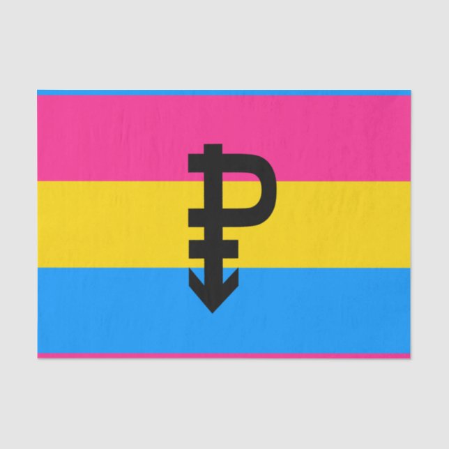 Papier Mousseline Drapeau de fierté pansexuelle (Recto)
