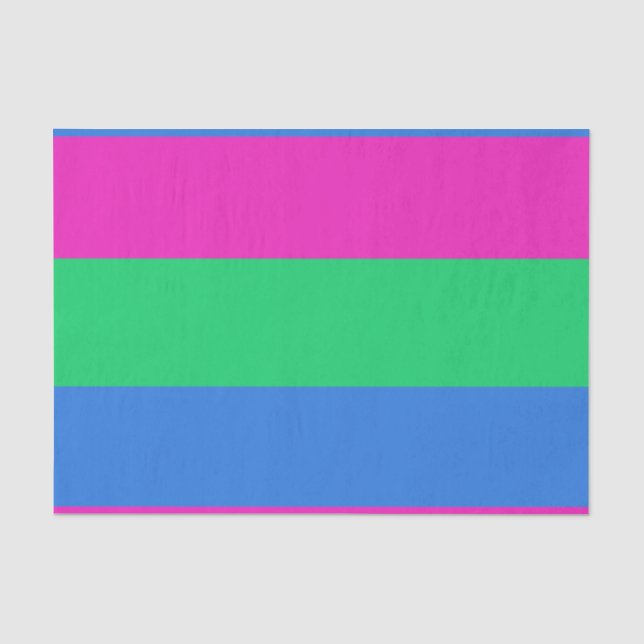 Papier Mousseline Drapeau de fierté polysexuelle (Recto)