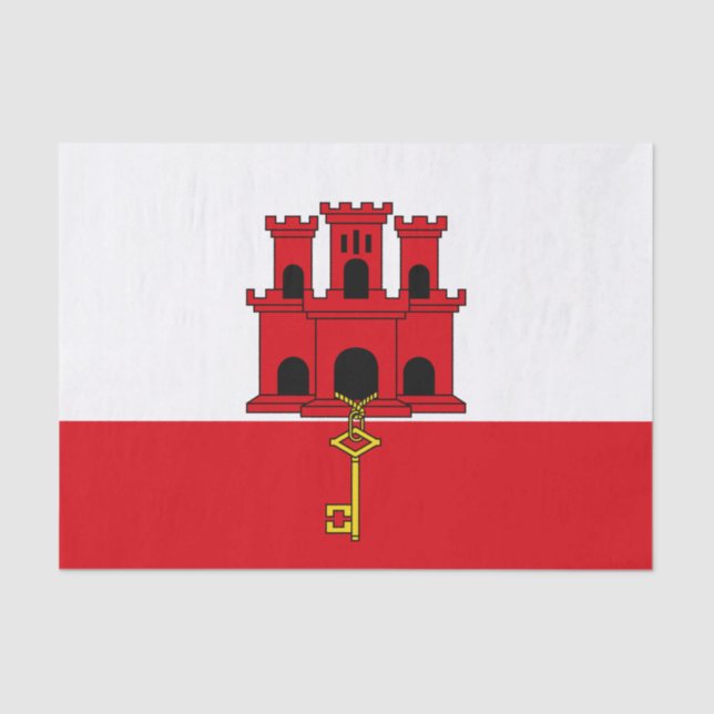 Papier Mousseline Drapeau de Gibraltar (Recto)