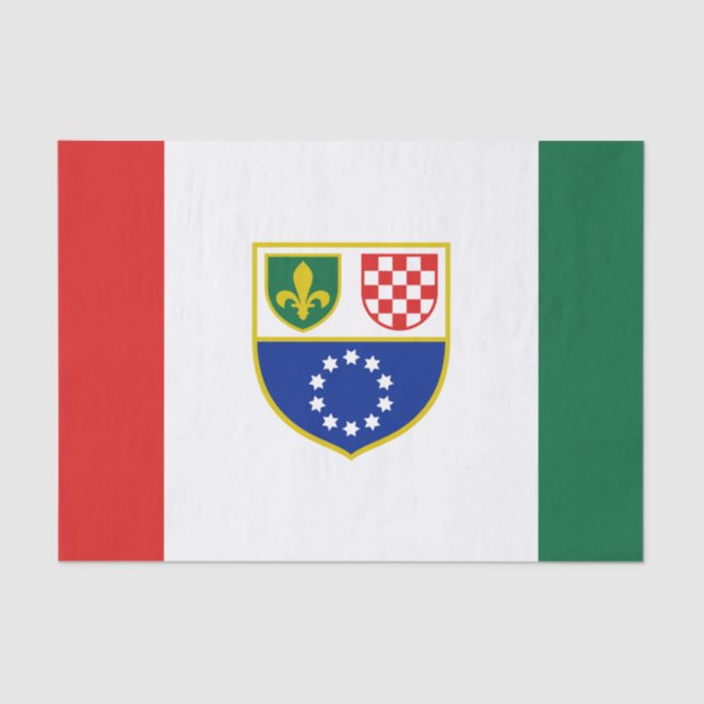 Papier Mousseline Drapeau de la Fédération de Bosnie-Herzégovine (Recto)