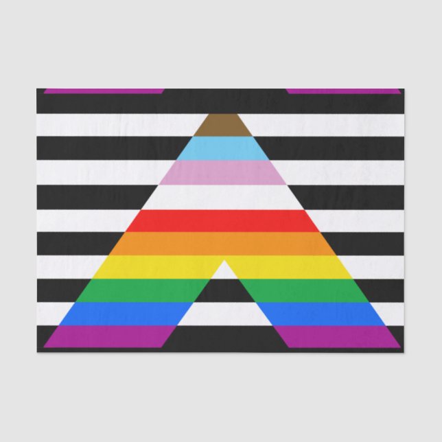 Papier Mousseline Drapeau de la fierté de progrès d'allié (Recto)