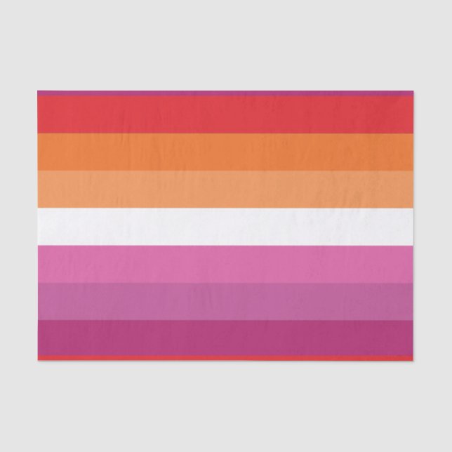 Papier Mousseline Drapeau de la fierté lesbienne (Recto)