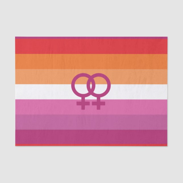 Papier Mousseline Drapeau de la fierté lesbienne WLW (Recto)