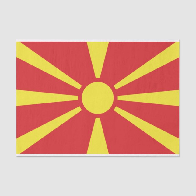 Papier Mousseline Drapeau de la Macédoine du Nord (Recto)