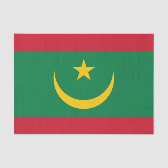 Papier Mousseline Drapeau de la Mauritanie (Recto)