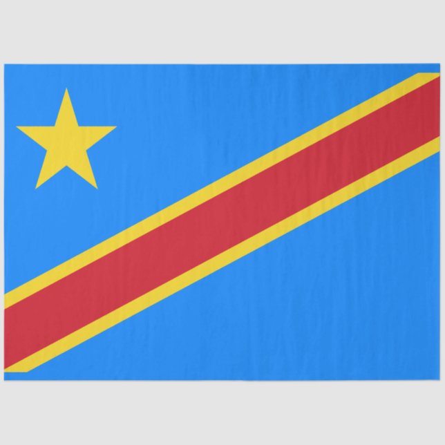 Papier Mousseline Drapeau de la RDC (République démocratique du Cong (Recto)
