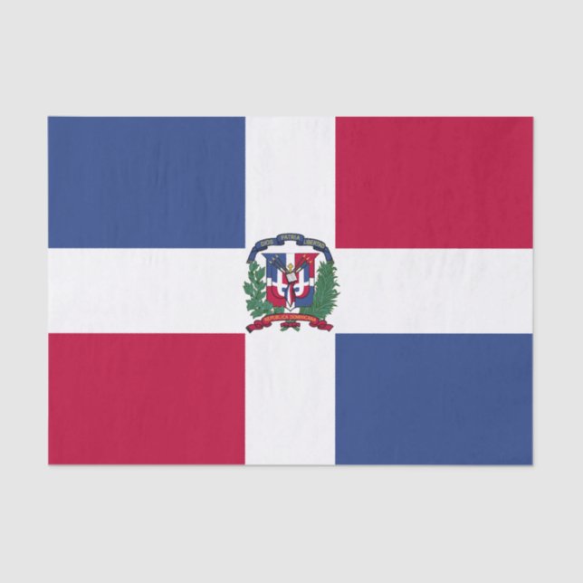 Papier Mousseline Drapeau de la République dominicaine (Recto)