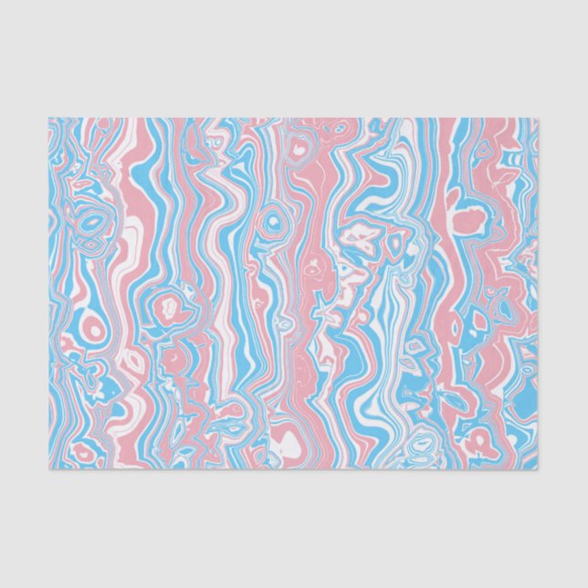 Papier Mousseline Drapeau de la Trans Pride Trippy Boho Super Wavy (Recto)
