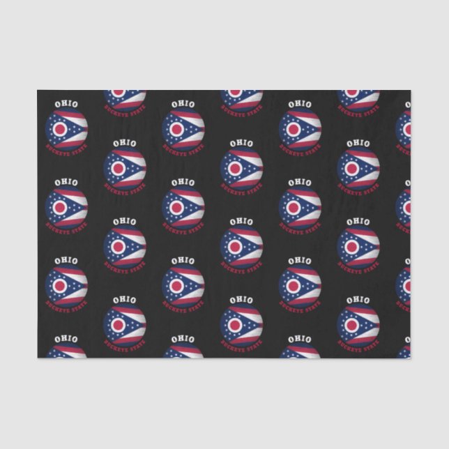 Papier Mousseline Drapeau de l'État de l'OHIO BUCKEYE (Recto)