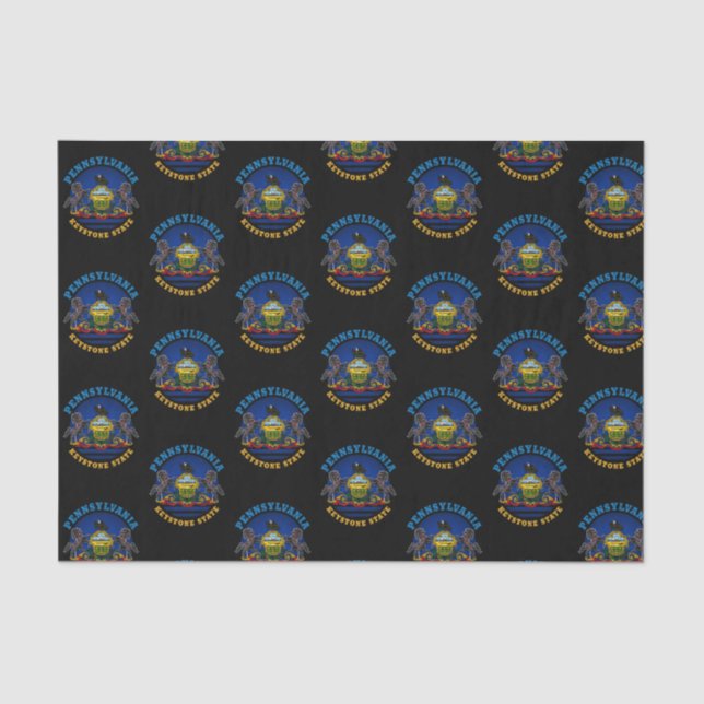 Papier Mousseline Drapeau de l'État de Pennsylvanie, l'État clé de v (Recto)