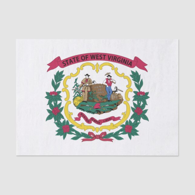 Papier Mousseline Drapeau de l'État de Virginie-Occidentale (Recto)