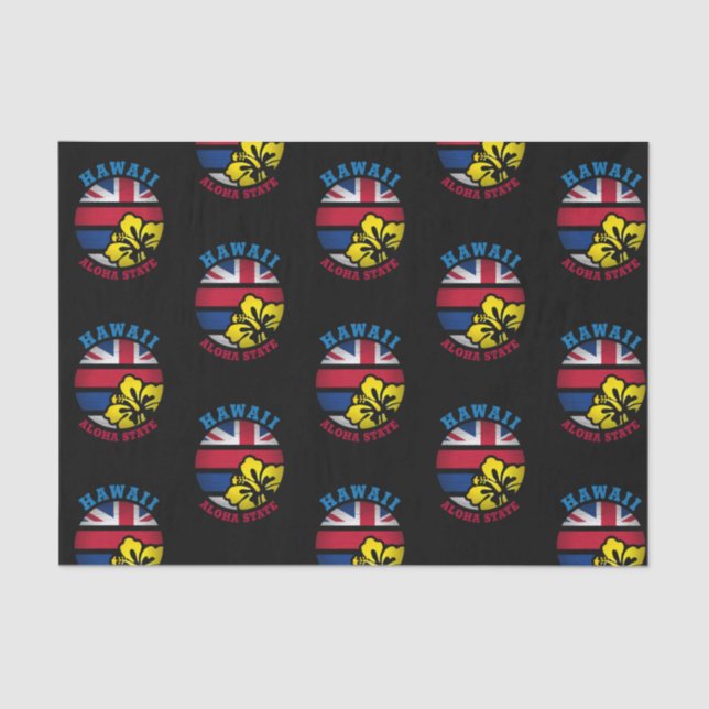 Papier Mousseline DRApeau DE L'ÉTAT HAWAI ALOHA (Recto)