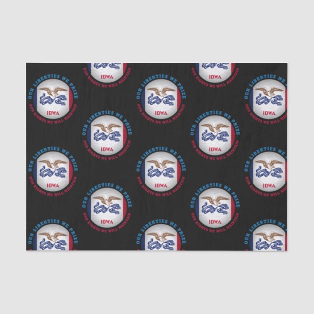 Papier Mousseline Drapeau de l'État IOWA HAWKEYE (Recto)