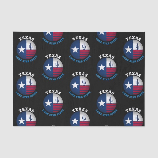 PAPIER MOUSSELINE DRAPEAU DE L'ÉTAT LONE STAR DU TEXAS (Recto)