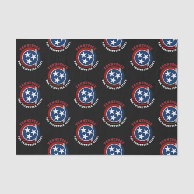 PAPIER MOUSSELINE DRAPEAU DE L'ÉTAT VOLONTAIRE DU TENNESSEE (Recto)