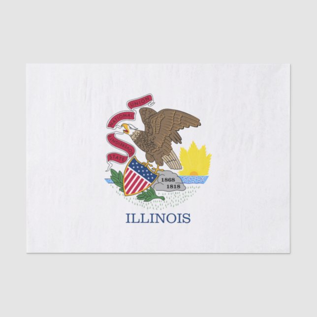 Papier Mousseline Drapeau de l'Illinois (Recto)