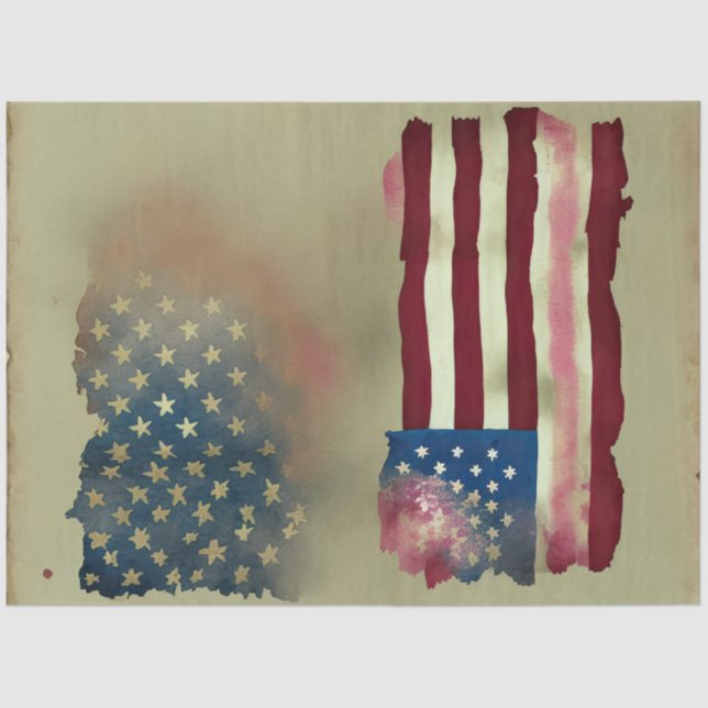 Papier Mousseline Drapeau de l'indépendance 4 juillet américaine Rus (Recto)