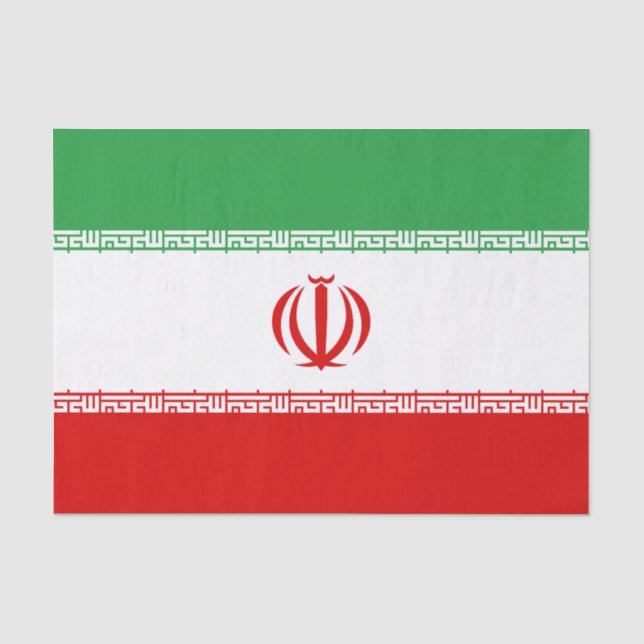 Papier Mousseline Drapeau de l'Iran (Recto)
