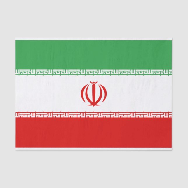 Papier Mousseline Drapeau de l'Iran (Recto)
