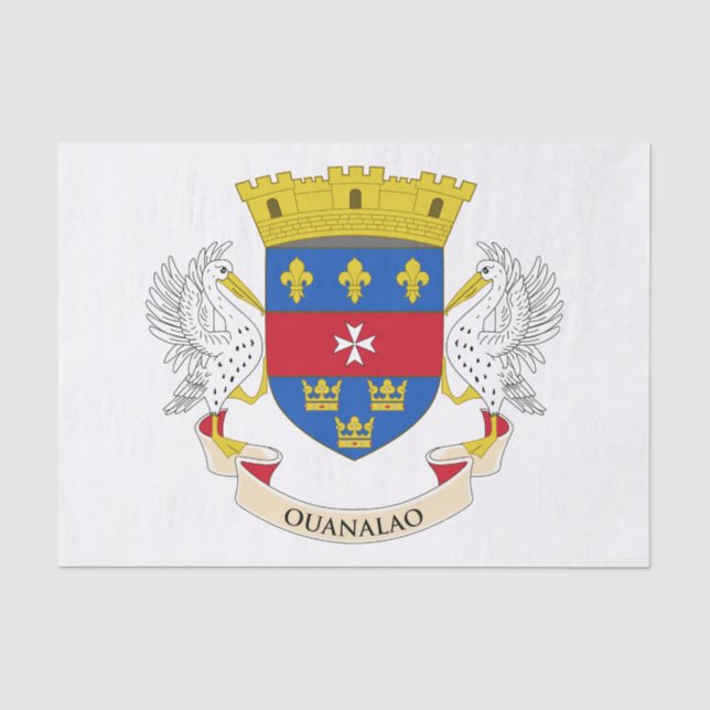 Papier Mousseline Drapeau de Saint-Barthélemy (Recto)